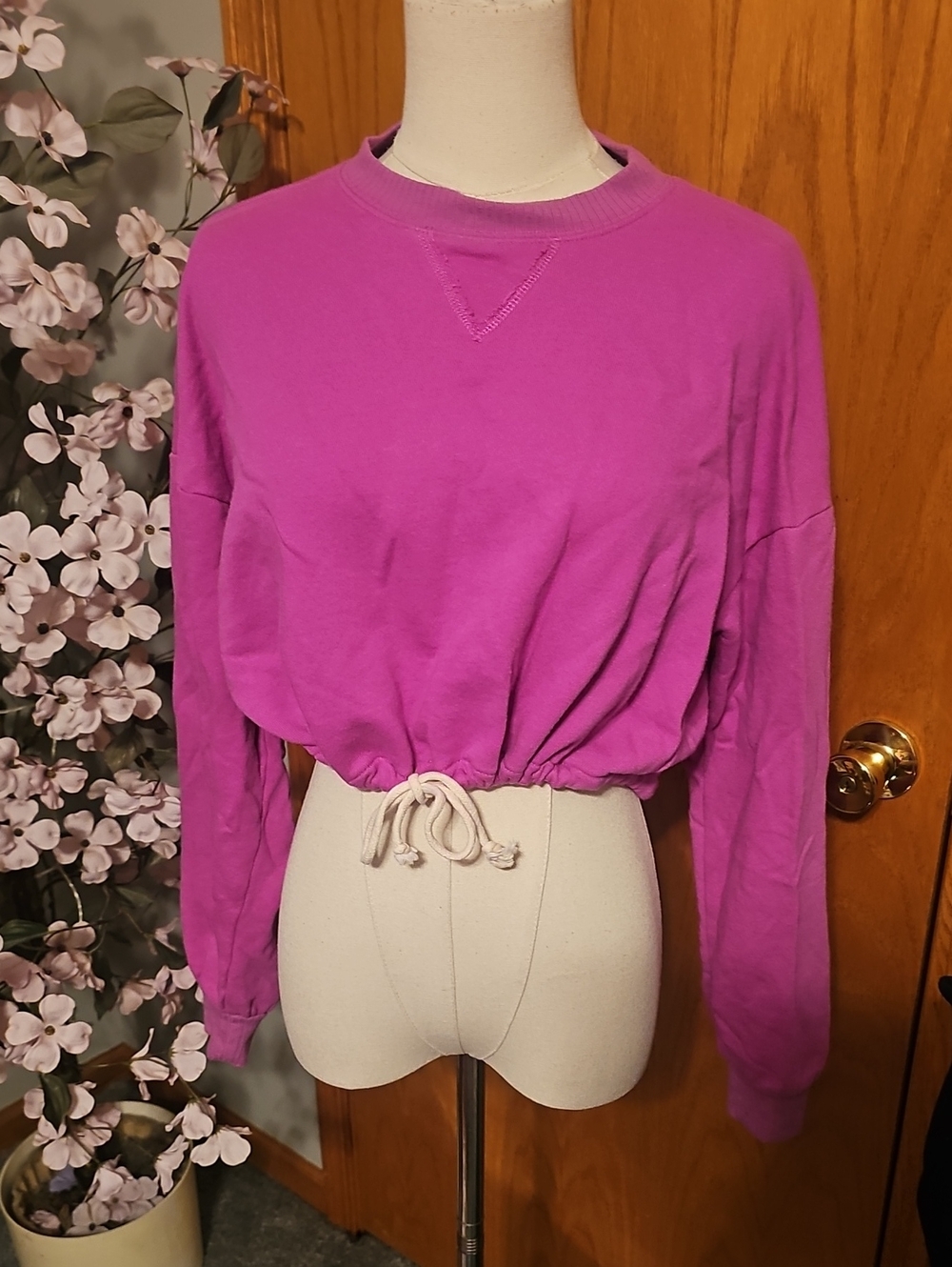 L.a. Hearts Purple Crop Sweatshirt